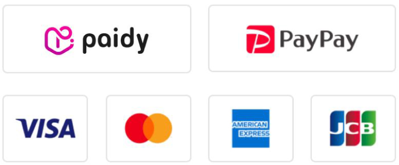 paidy　PayPay　VISA　Mastercard　American Express　JCB